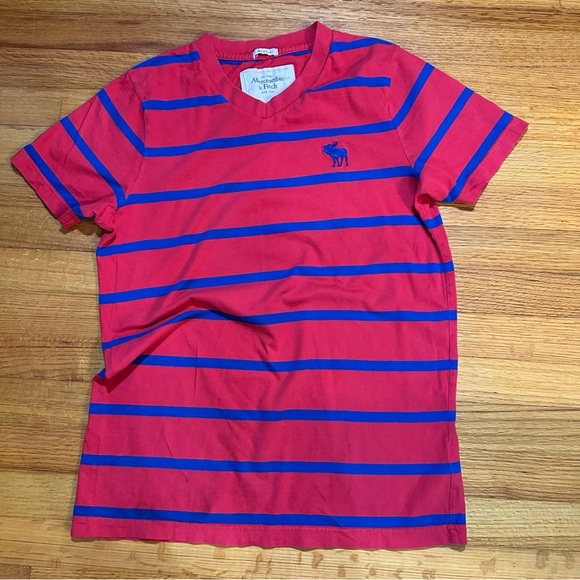 Abercrombie and fitch Muscle stripe shirt men’s Large red (j10) - Picture 1 of 7